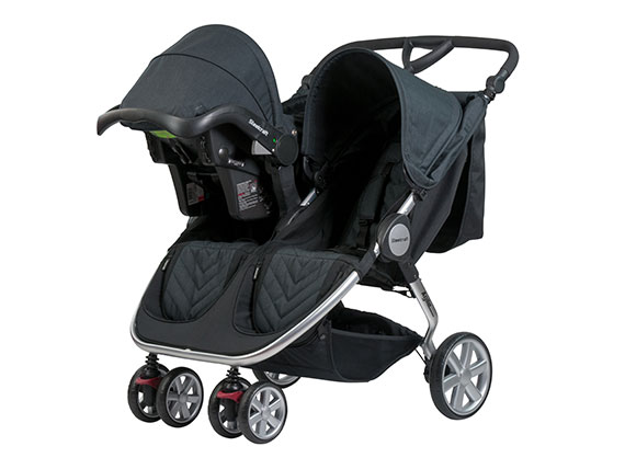 double pram with capsule attachment